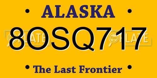 8OSQ717 Alaska License Plate