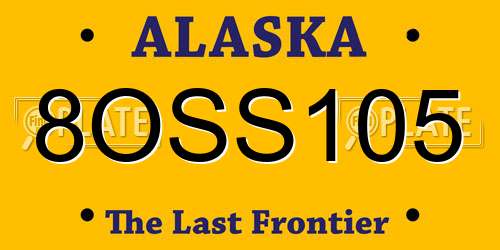 8OSS105 Alaska License Plate