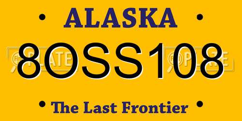 8OSS108 Alaska License Plate