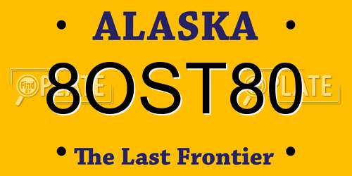 8OST80 Alaska License Plate