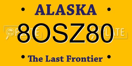 8OSZ80 Alaska License Plate