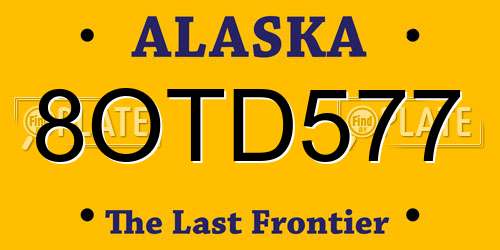 8OTD577 Alaska License Plate