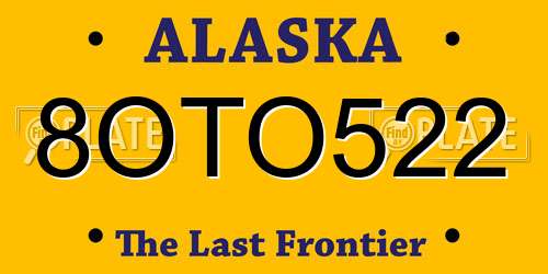 8OTO522 Alaska License Plate