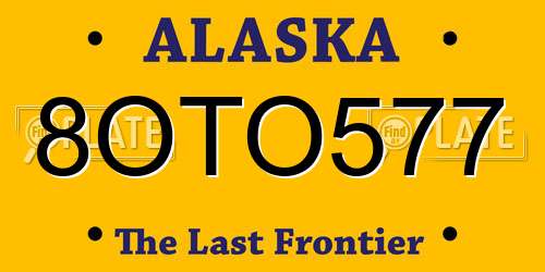 8OTO577 Alaska License Plate