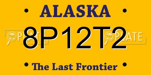 8P12T2 Alaska License Plate