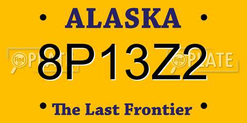 8P13Z2 Alaska License Plate