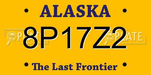 8P17Z2 Alaska License Plate