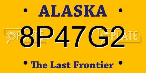 8P47G2 Alaska License Plate