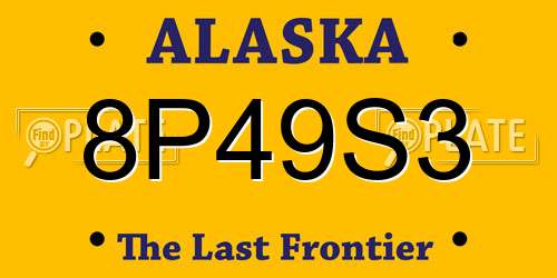 8P49S3 Alaska License Plate