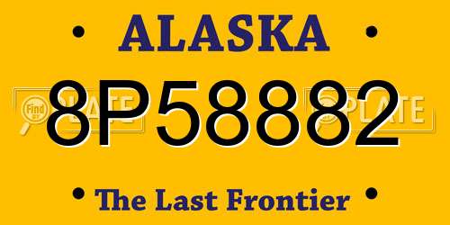 8P58882 Alaska License Plate