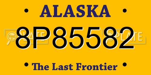 8P85582 Alaska License Plate