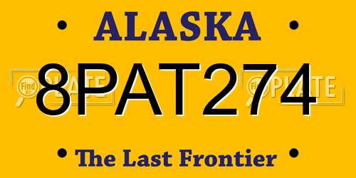 8PAT274 Alaska License Plate