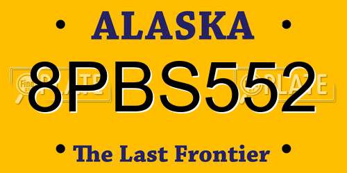 8PBS552 Alaska License Plate