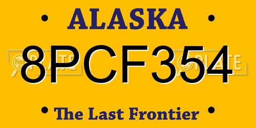 8PCF354 Alaska License Plate