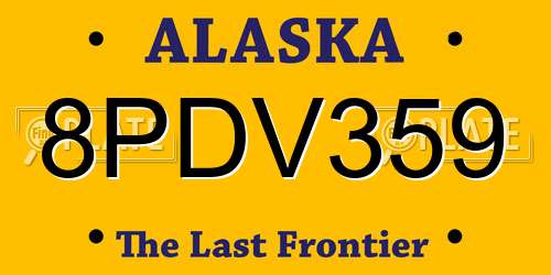 8PDV359 Alaska License Plate