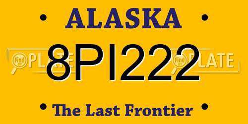 8PI222 Alaska License Plate