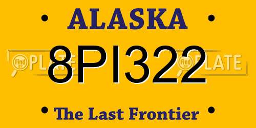 8PI322 Alaska License Plate