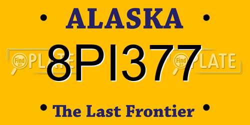 8PI377 Alaska License Plate