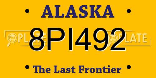 8PI492 Alaska License Plate