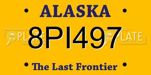 8PI497 Alaska License Plate
