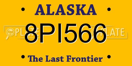8PI566 Alaska License Plate