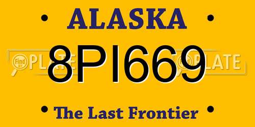 8PI669 Alaska License Plate
