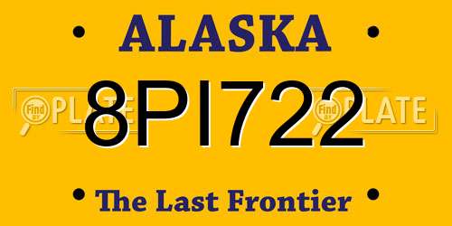 8PI722 Alaska License Plate