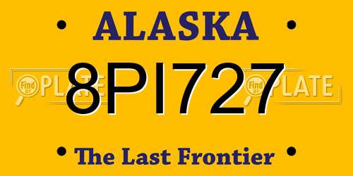 8PI727 Alaska License Plate