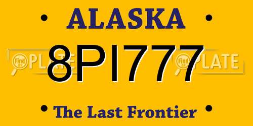 8PI777 Alaska License Plate
