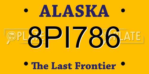 8PI786 Alaska License Plate