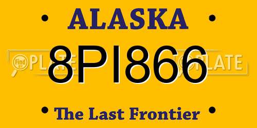 8PI866 Alaska License Plate