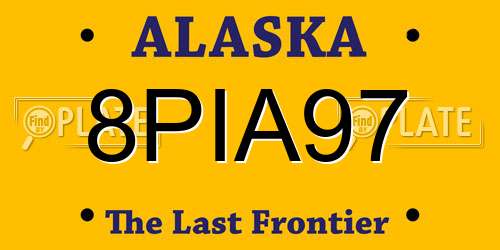 8PIA97 Alaska License Plate