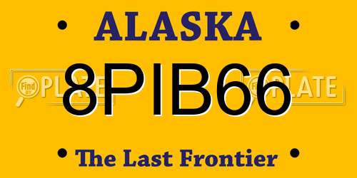 8PIB66 Alaska License Plate