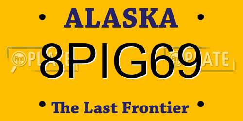 8PIG69 Alaska License Plate