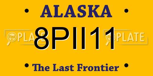 8PII11 Alaska License Plate