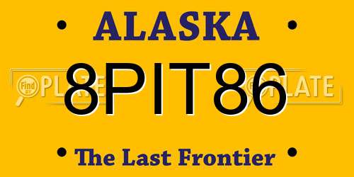 8PIT86 Alaska License Plate