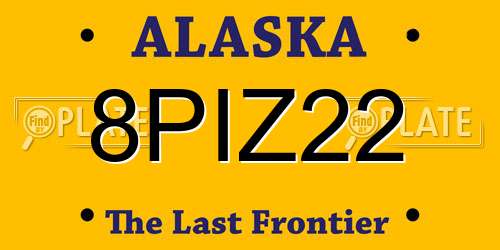 8PIZ22 Alaska License Plate