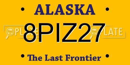 8PIZ27 Alaska License Plate