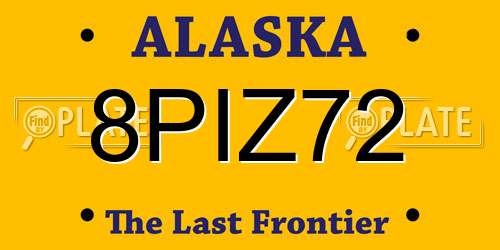 8PIZ72 Alaska License Plate