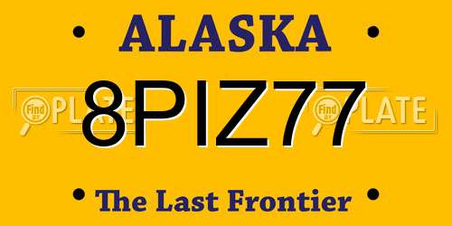 8PIZ77 Alaska License Plate