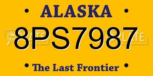 8PS7987 Alaska License Plate