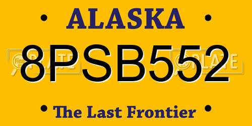 8PSB552 Alaska License Plate
