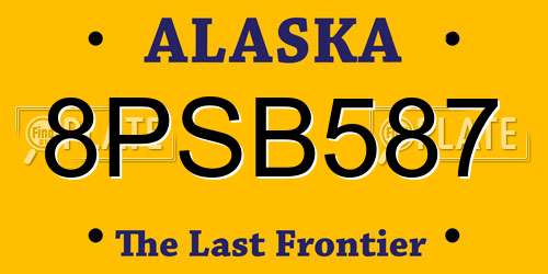 8PSB587 Alaska License Plate