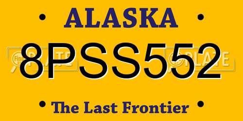 8PSS552 Alaska License Plate