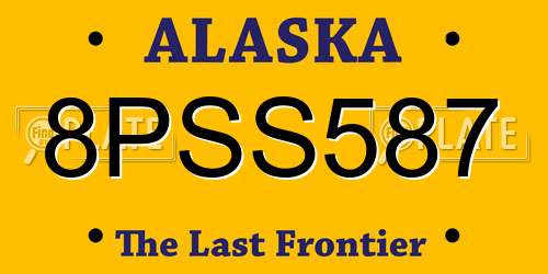 8PSS587 Alaska License Plate