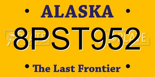 8PST952 Alaska License Plate