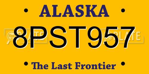 8PST957 Alaska License Plate