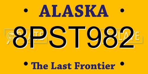 8PST982 Alaska License Plate
