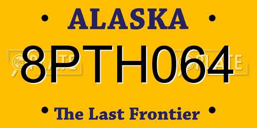 8PTH064 Alaska License Plate