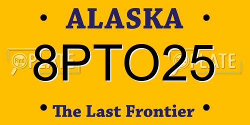 8PTO25 Alaska License Plate